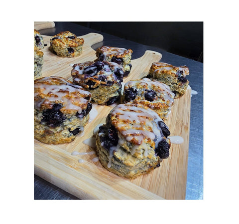 Blueberry Biscuits with Lemon Glaze