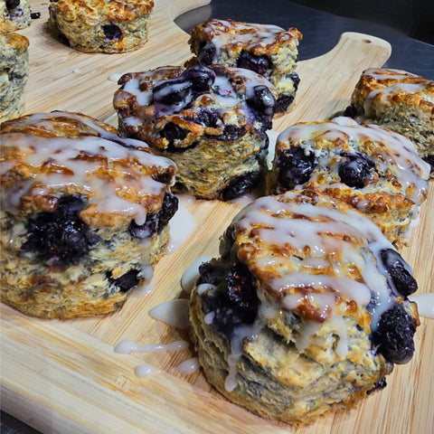 Blueberry Biscuits with Lemon Glaze